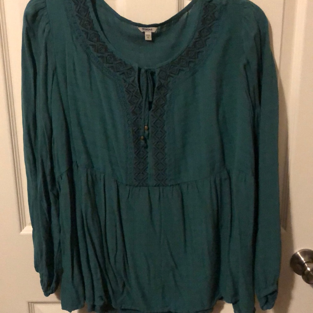 Sonoma 1X green blouse